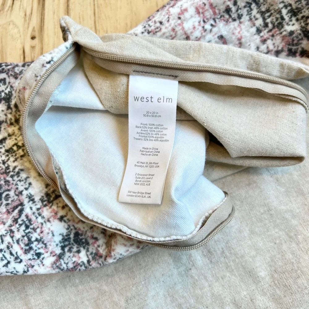 West Elm Distressed Velvet Ornament Pillow Cover 20